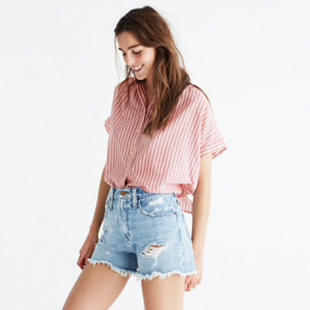 Madewell tie back shirt